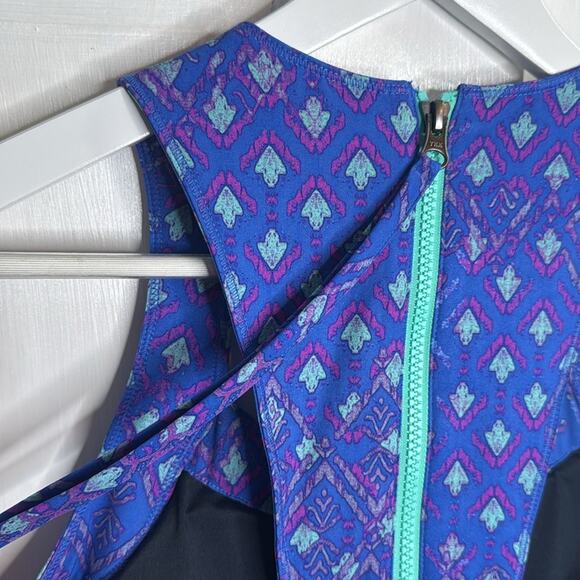 Title Nine Nimblene Blue/Purple Pink Geometric Print Racerback Dress W1011 Sz 6 - Picture 5 of 9